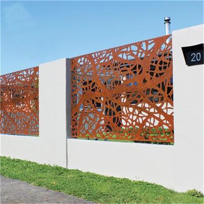 China Laser Cut Metal Privacy Fencing Garden Decorative Corten Steel Screen Panel for sale