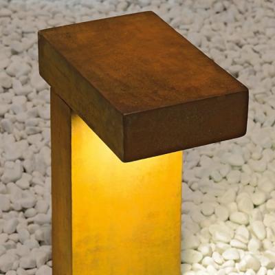 China o quadrado moderno de 40cm conduziu postes de amarração Corten claro Rusty Path Lighting de aço à venda