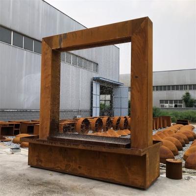 China Modern Outdoor Water Fountain Rusty Corten Steel Garden Water Feature for sale