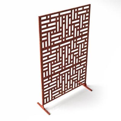 China Metal Garden Ornaments Corten Steel Laser Cut Privacy Screen For Backyard for sale