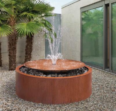 China Bacia de aço da água de Corten da decoração grande para a característica da água do jardim à venda