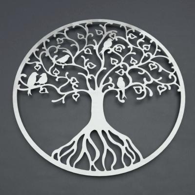 China Modern Metal Wall Sculpture Tree Of Life Stainless Steel Hanging Wall Art for sale