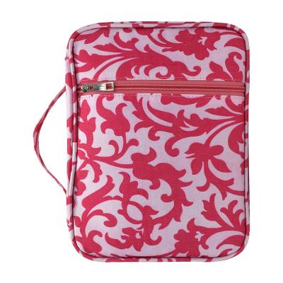 China UWELD Handle Satchel High Quality Custom Printed Fabric Canvas Bible Floral Cover With External Pocket for sale