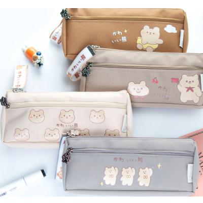 China Custom Eco Friendly Pencil Pouch Oxford Pencil Bag Pen Case Stationery Bag With Zipper for sale