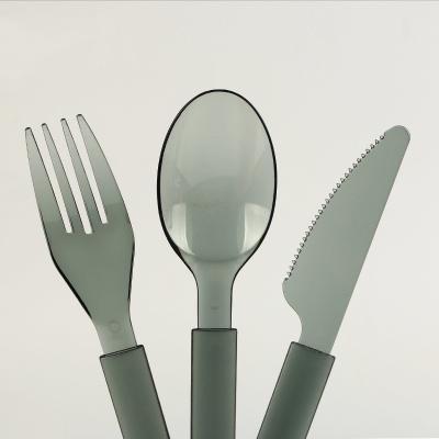 China Food Packaging Transparent Cutlery Spoon Fork Knife Disposable Fork Spoon Knife Plastic Cutlery for sale