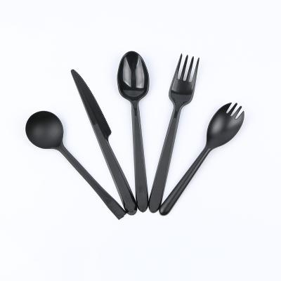 China Food Packaging Wholesale takeaway disposable cutlery spoon ps plastic cutlery set for sale