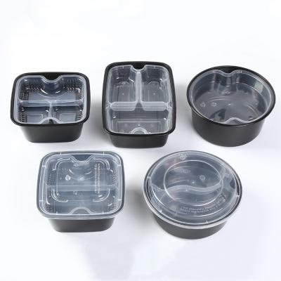 China Food Packaging Portable Food Storage Box Microwave Plastic Transparent Food Container Disposable Lunch Box with Lid for sale