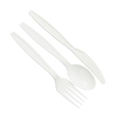 China Food Packaging Disposable bagasse tableware disposable tableware cornstarch fork knife spoon party tableware for sale