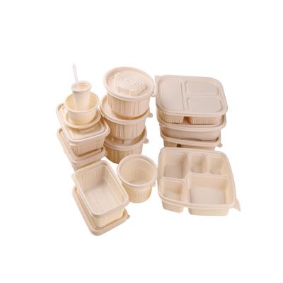 China Food China Manufacture Quality Disposable Degradable Cornstarch Bento Lunch Box for sale