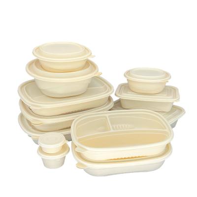 China Food Eco-Friendly Compostable Disposable Lunch Box Biodegradable Corn Starch Food Container for sale