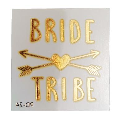 China Temporary 50 Designs Bachelor Party Tattoos Bride Tribe Tattoo , Metallic Gold Team Bride Tattoos For Bachelor Party for sale