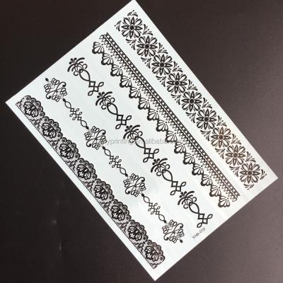 China Wholesale Temporary White / Black Temporary Henna Tattoo Sticker for sale