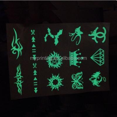 China Temporary Custom Glow In The Dark Temporary Tattoo Stickers for sale