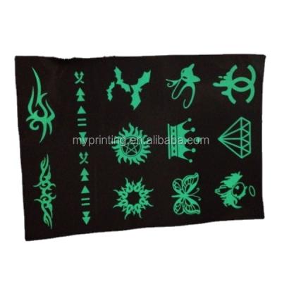 China Temporary Custom Printed Glow In The Dark Luminous Tattoo Sticker for sale