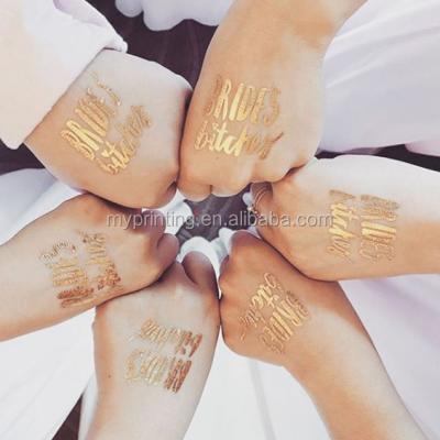 China Temporary Brides Females Team Bride Dadream Prints Golden Hen Party Temporary Tattoo for sale