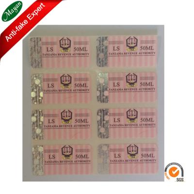 China High Complicated Anti-counterfeit Cosmetic Battery Anti-fake Hologram Sticker Label for sale