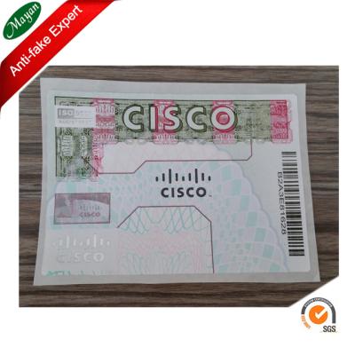 China High Anticounterfeiting Complicated Full Hologram Anti Counterfeit Sticker for sale