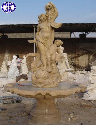 China Henan lady fountain modern sexy yellow marble stone decoration for sale