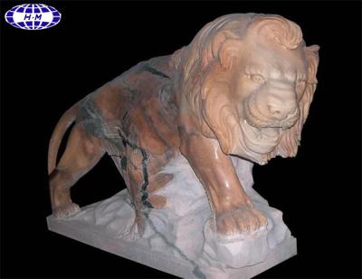 China Modern cheap nature tiger red marble stone outdoor statue on sale for sale