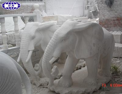 China Modern Outdoor Nature Thailand Elephant White Marble Statue for sale