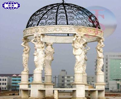 China Easy Assemble High Quality Cheap Price Steel Gazebo Stone Marble Garden Gazebo For Sale for sale