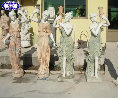 China With light for outside door morden beautiful ladies marble statue with light for sale