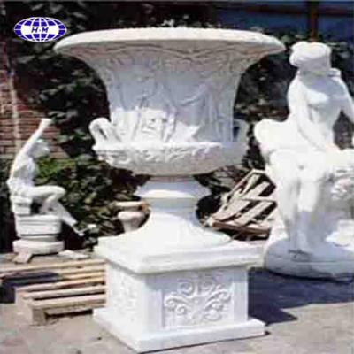 China Large Modern White Marble Garden Flower Pot for sale