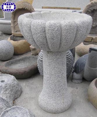 China Light Gray Traditional Chinese Granite Planter Pots For Garden for sale