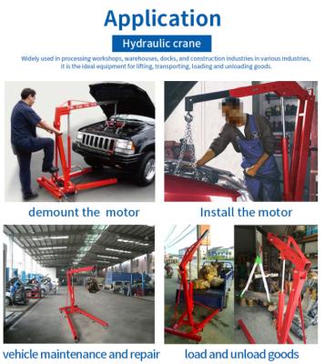 China Another 2 Tons 2t Folding Hydraulic Hoist Crane Motor Car Portable Store for sale