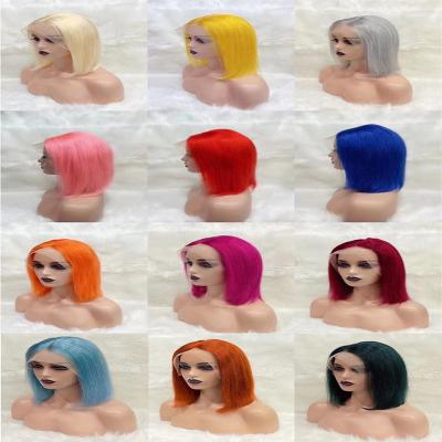 China Wholesale 613 Silky Straight Blonde Pink Orange Ombre Short Bob Color Wave Human Hair Wigs Gray Green Ombre Short Bob Human Hair Wigs 613 For Black Women for sale