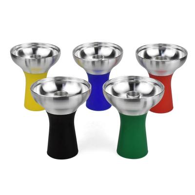 China High Quality Silicone and Aluminum Bowl Hookah Combination Hookah Accessories Silicone and Aluminum Customize Shisha Head for sale