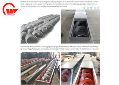 China Large Angle Screw Conveyor Machine Long Distance For Powder Double Pitches for sale