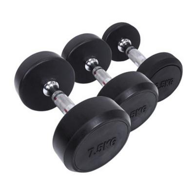 China Factory Outlet Durable High Quality Logo Urable Weightlifting Exercise Rubber Dumbbell Customized Frame for sale