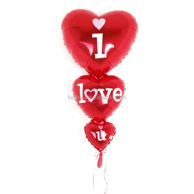 China Toy String Heart Foil Balloon gift wholesale decoration balloon wedding valentines day three heart connection balloon for sale