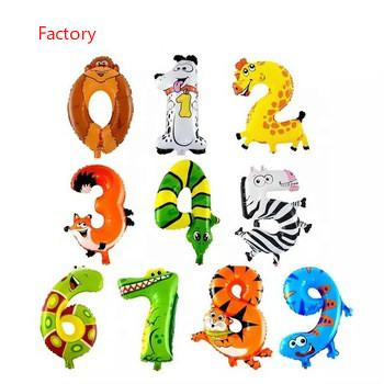 China hot popular zebra fox balloon dog balloon decoration birthday child gift toy 2019 selling foil balloon animal number for sale