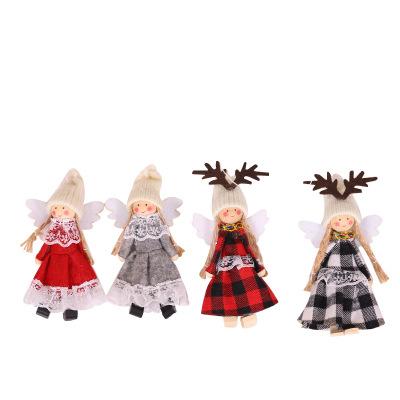 China Promotion and Gift Christmas Decoration Knit Cute Christmas Elf Doll Angels Christmas Tree Pendants for sale