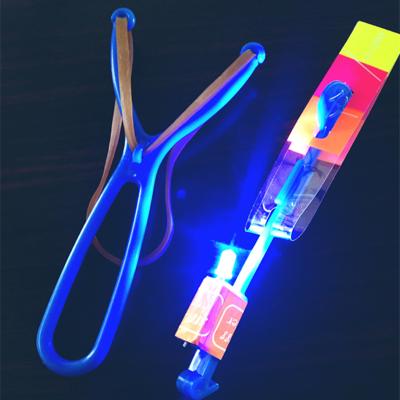 China Toy Helicopter Slingshot Outdoor LED Inflatable Ignition Flight Toy for Kids and Adults for sale