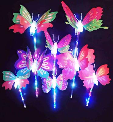 China Flashing Glow Stick Butterfly LED Stick Christmas Supplies Children's Toy Butterfly Luminous Butterfly Wings Move for sale