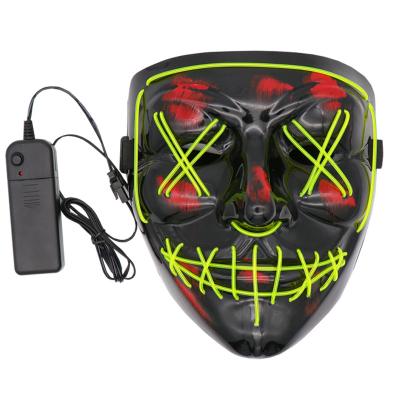 China Halloween Party Knight Masker Glowing Purge Horror Archaistic Neon Mask Glow Mask Masquerade Mask Led for sale