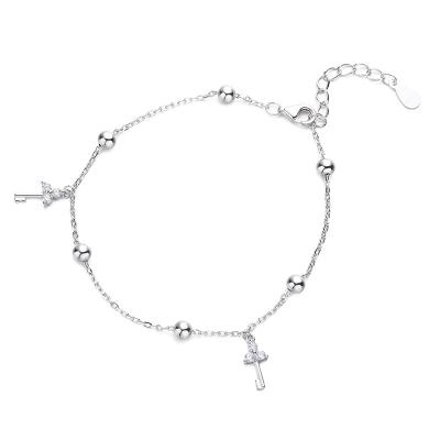 China CLASSIC 2023 Style 925 Sterling Silver Bracelet Jewelry For Women Bohemian Beads And Key Pattern Jewelry Summer Bracelet Chain for sale