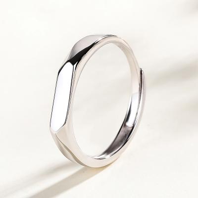 China CLASSIC Factory Price Simple 925 Sterling Silver Rings Jewelry For Men Or Women Rhodium Plated Rose Gold Plated Couple Ring for sale