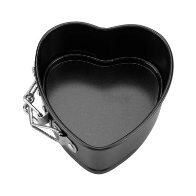 China Wholesale Non Viable Heart Shaped Stick Quick Release Carbon Steel Cake Uniform Heating Mold for sale