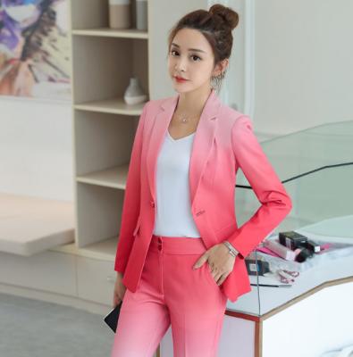 China High Quality Anti-Wrinkle Hg Ladies Office Career Women Double Breasted Suit, Evening Wear Women 2 Pieces Suits Blazer With Pants for sale