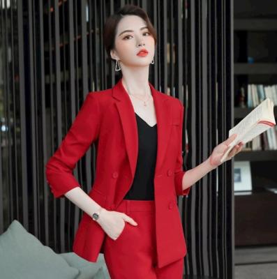 China High Quality Anti-Wrinkle Hg Ladies Office Career Women Double Breasted Suit, Formal Wear Women's Suits Blazer for sale