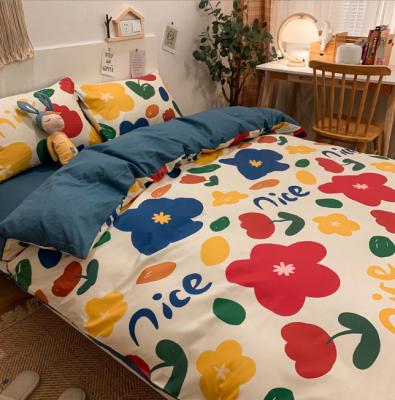 China Hg Anti-Static Low Price Super Soft Sheet Sets Printed Floral Design Bedding Sheet Set 100% Cotton Custom Logo Pattern for sale