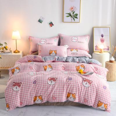 China Wholesale Anti-Static Hg Bedding Sets Brushed Microfiber Flat Sheet Bedding Set Bedding Covers 100% Polyester Digital Printing for sale