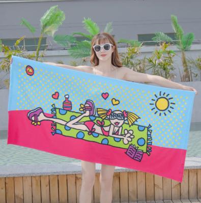 China High Quality Bilateral Printed Quick Dry Free Proof Recycled Beach Towel Compressed Sand Hg Microfiber Beach Towel for sale