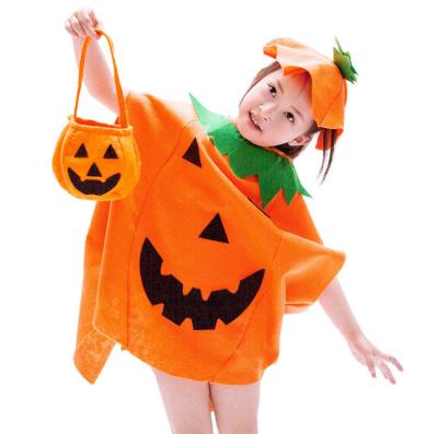 China The Hg Halloween Costume Kids and Adults Pumpkin Parent-child Non-woven Cloak Polyester Cosplay Costume for sale