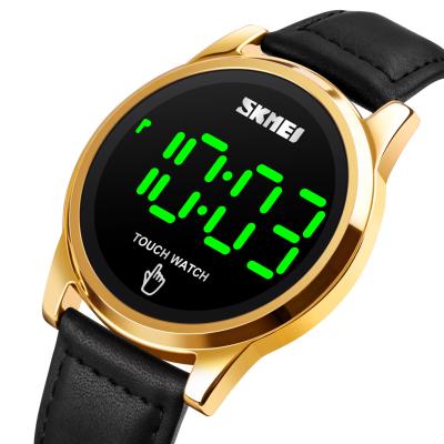 China Waterproof Digital Alarm SKMEI 1684 Touch Screen Clock LED LED Clock Male Wristwatches Leather Strap Watches Men's Reloj Hombre for sale