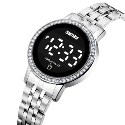 China Diamond Waterproof Ladies Wristwatches Simple Day/Date Women Digital LED Contact Watch Date Time Watches SKMEI 1669 for reloj female mujer for sale